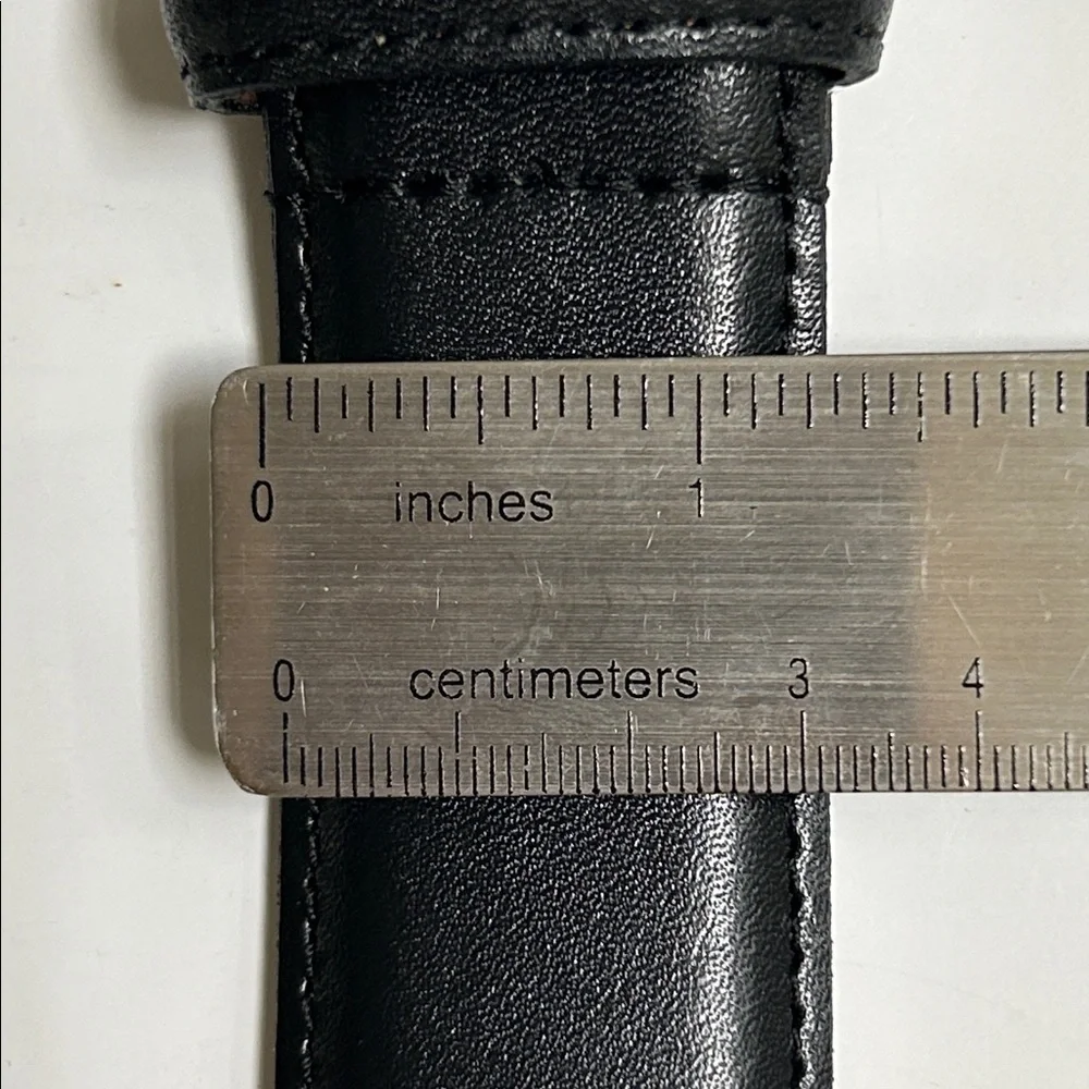 Nordstrom Men’s Shop black leather belt. Size‎ 38. Silver buckle. Made in USA.